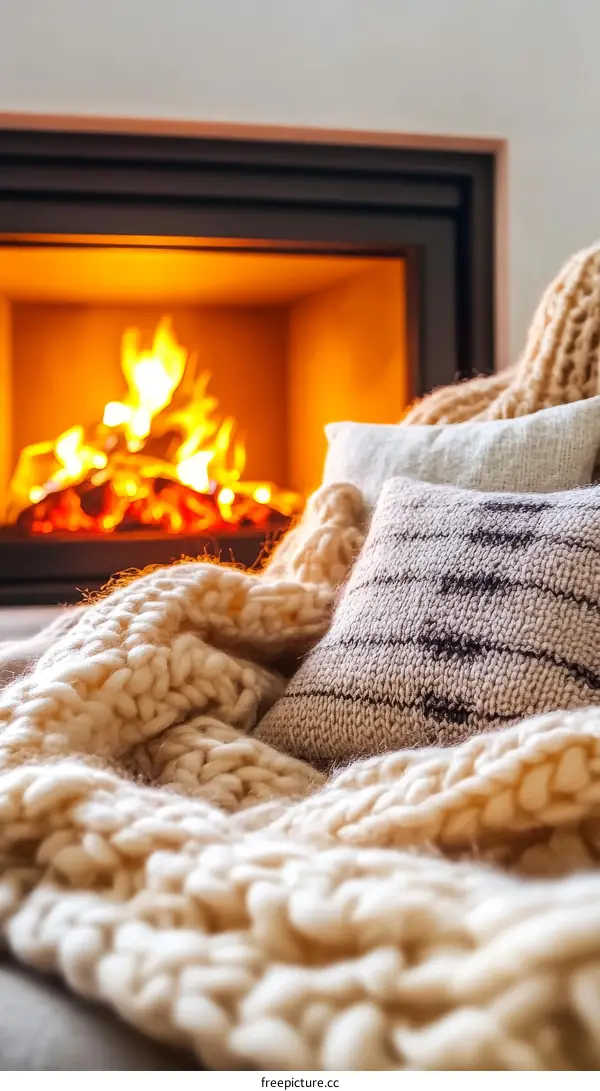 Cozy Winter Home Decor By Fireplace