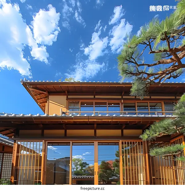 Japanese traditional house with beautiful garden