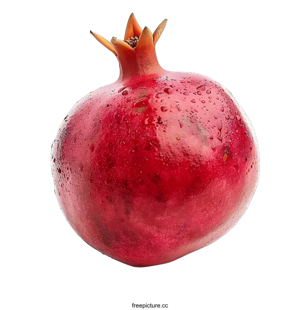 [Transparent Background PNG]A red pomegranate isolated on white background