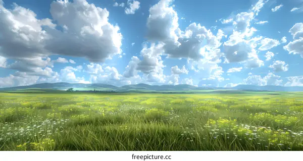 Vast green prairie