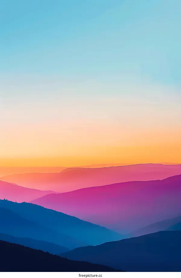 Layers of Mountains at Sunset