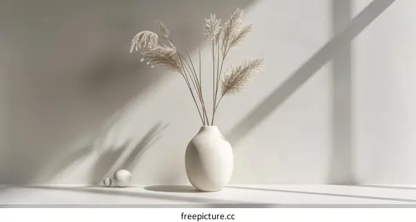 Minimalist Interior with Pampas Grass