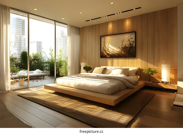 Modern Bedroom Interior Design With Wooden Floor