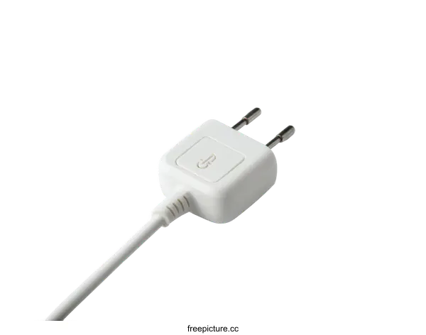 [Transparent Background PNG]White European Two-Pin Power Adapter
