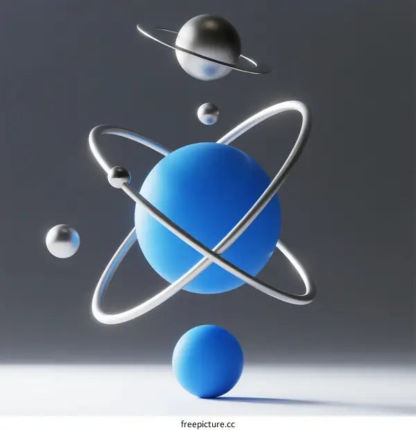 Abstract Atomic Structure Visualization with Orbiting Planets