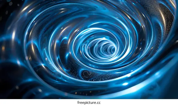 Abstract Blue Swirl Background with Sparkling Dust