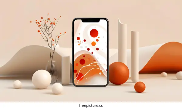 Orange and Beige Abstract Mobile Phone Background
