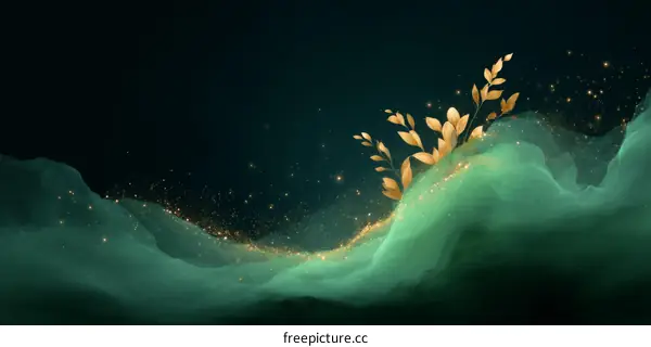 Abstract Teal and Gold Design Background