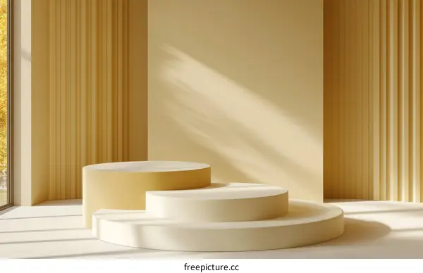 Beige Minimalist Product Display Stage