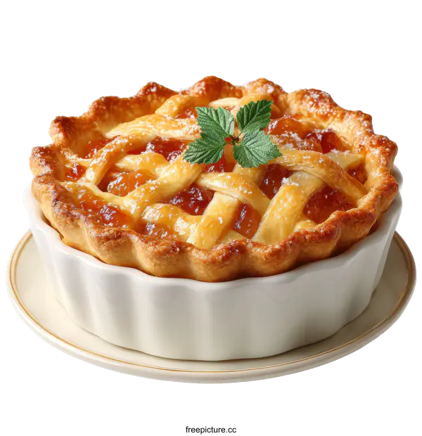 [Transparent Background PNG]Delicious Homemade Apple Pie in a Dish