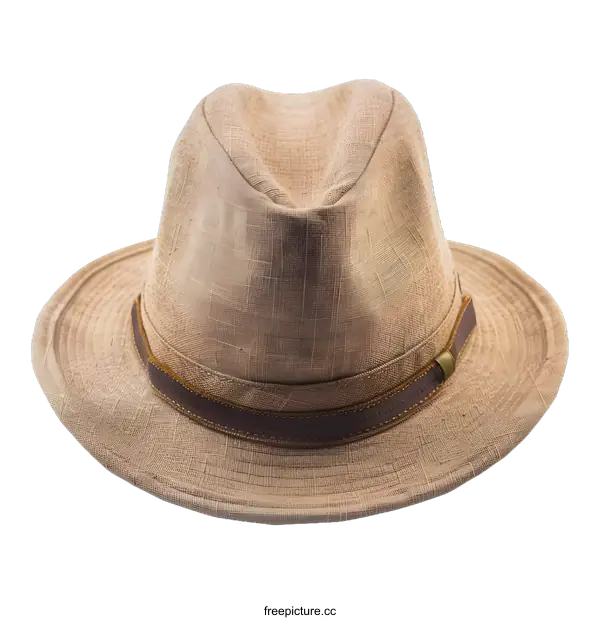 [Transparent Background PNG]Brown Fedora Hat Isolated on White Background