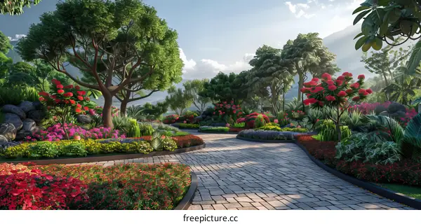 A Picturesque Path Through a Flourishing Garden Retreat