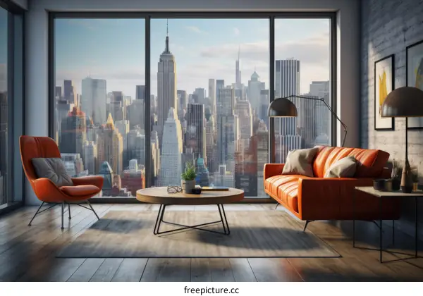 Modern City Apartment Living Room Interior Design