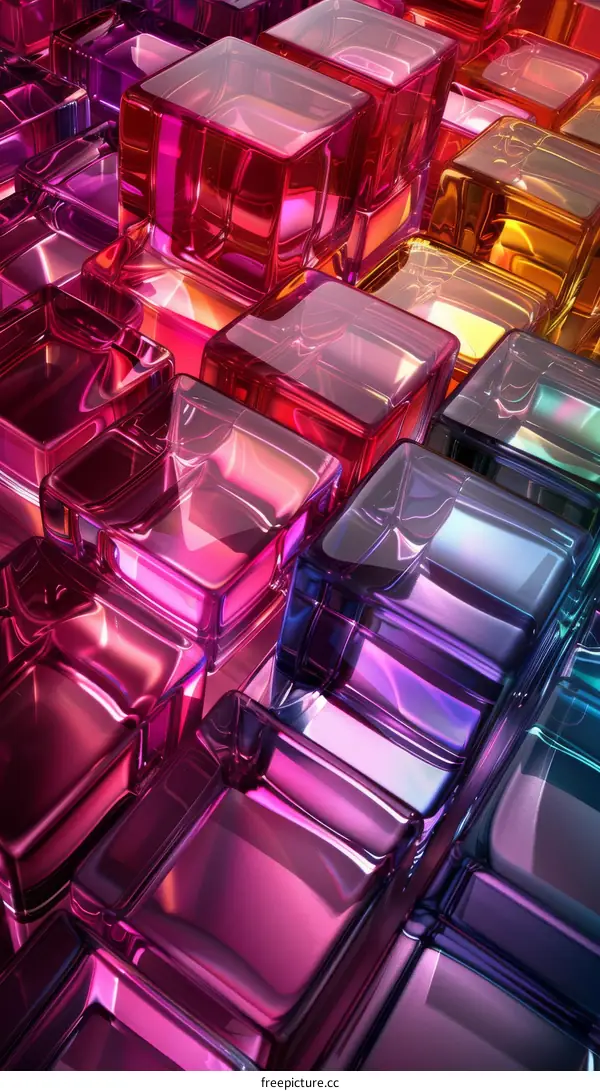 Colorful 3D Glass Cubes