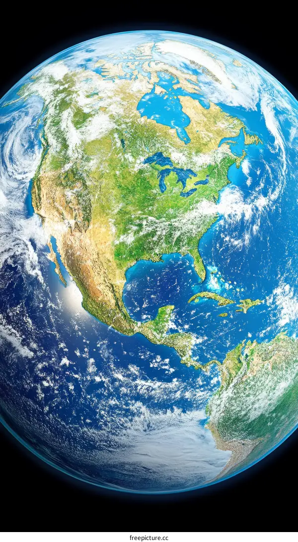 Earth Planet Global View Illustration