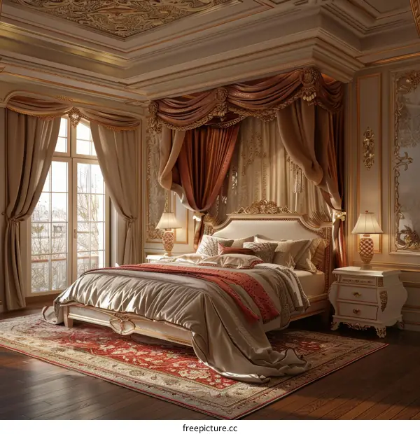Luxury Elegant Antique Style Bedroom Interior Design