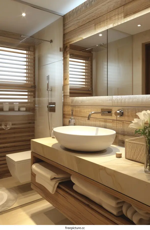 Modern Wooden Bathroom Vanity with Sink