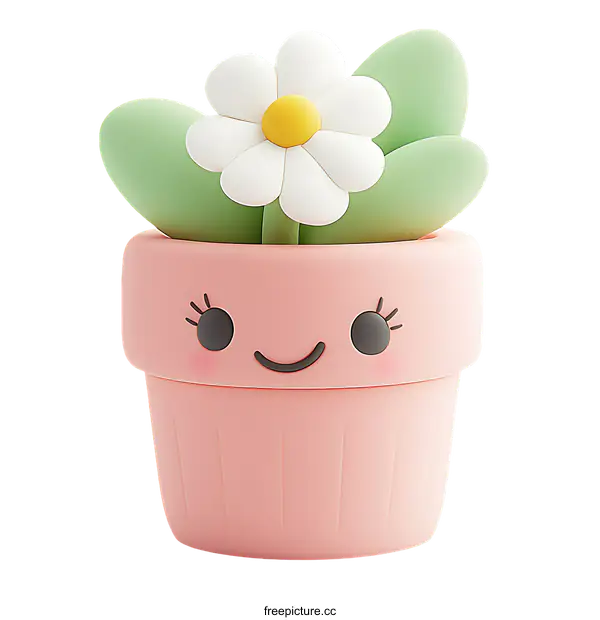 [Transparent Background PNG]Cute Cartoon Plant in a Pot