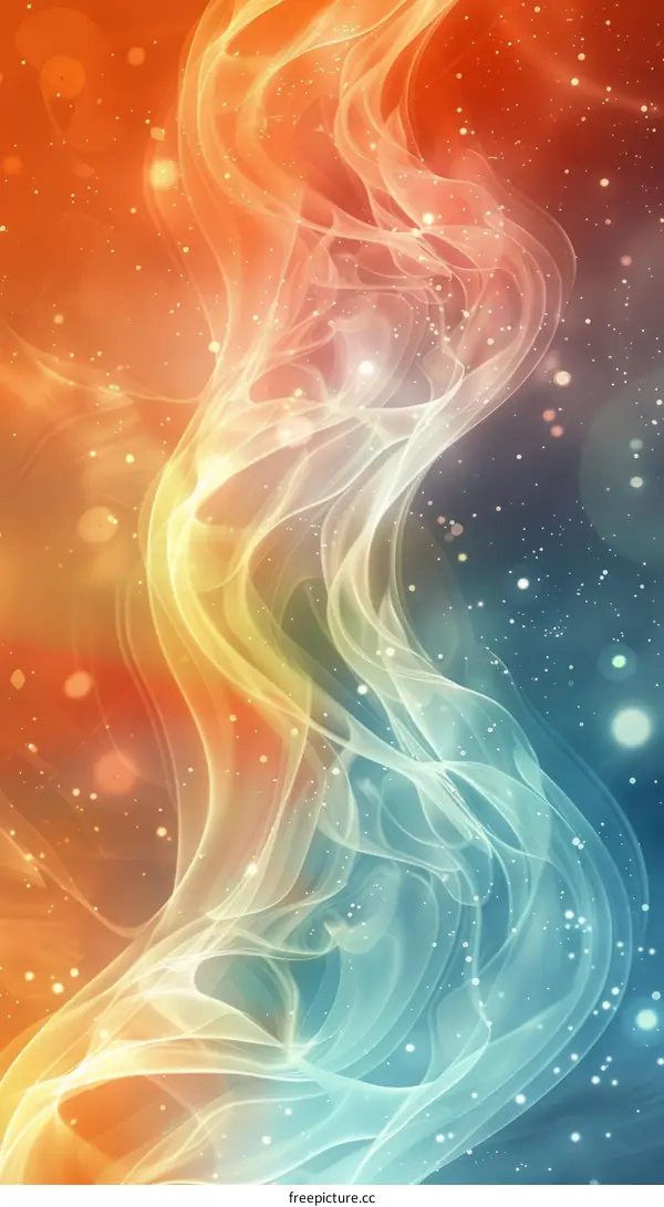 Orange and Blue Abstract Wavy Background