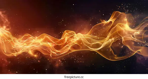 Golden Light Swirls Abstract