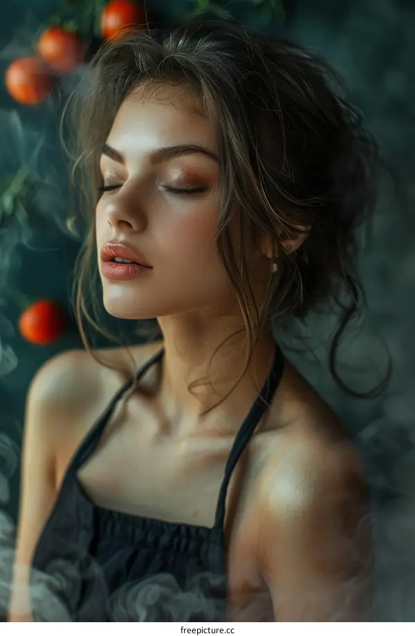 Portrait of a Young Woman with Eyes Closed