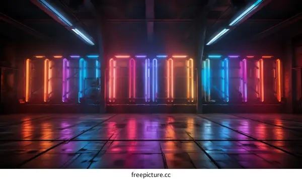 Neon Lights in an Empty Room