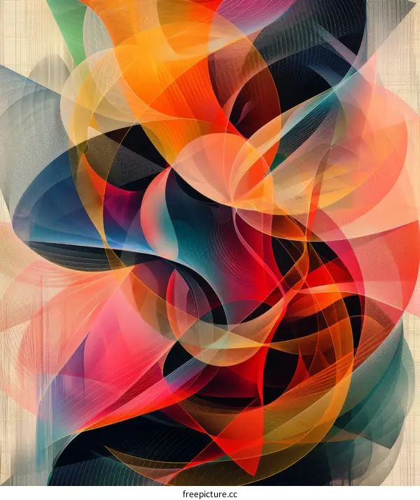 Abstract Colorful Flowing Shapes