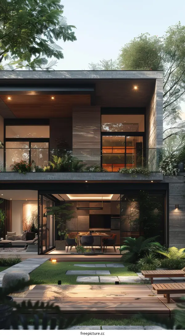 Modern House Exterior Design with Garden