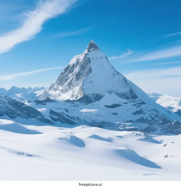 Matterhorn Peak Snowy Summit in Clear Blue Sky