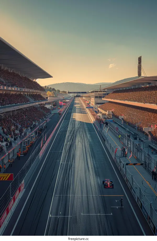 Formula One cars racing on a track