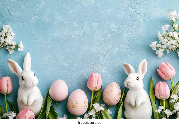 Easter Festive Decoration Background with Bunny