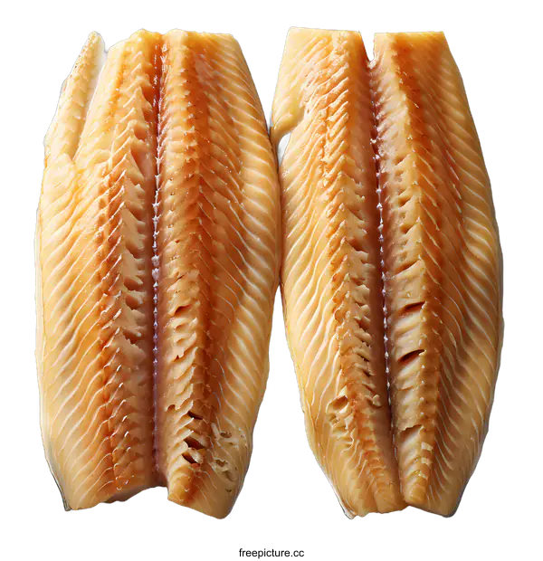 [Transparent Background PNG]Two pieces of smoked haddock fillets