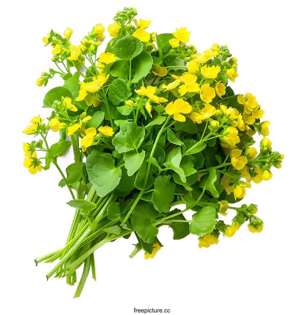 [Transparent Background PNG]Marsh Marigold Isolated on White Background