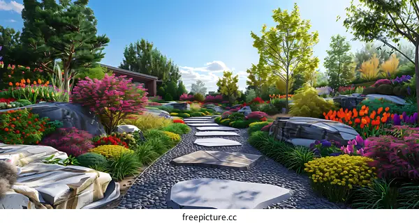 Colorful garden path