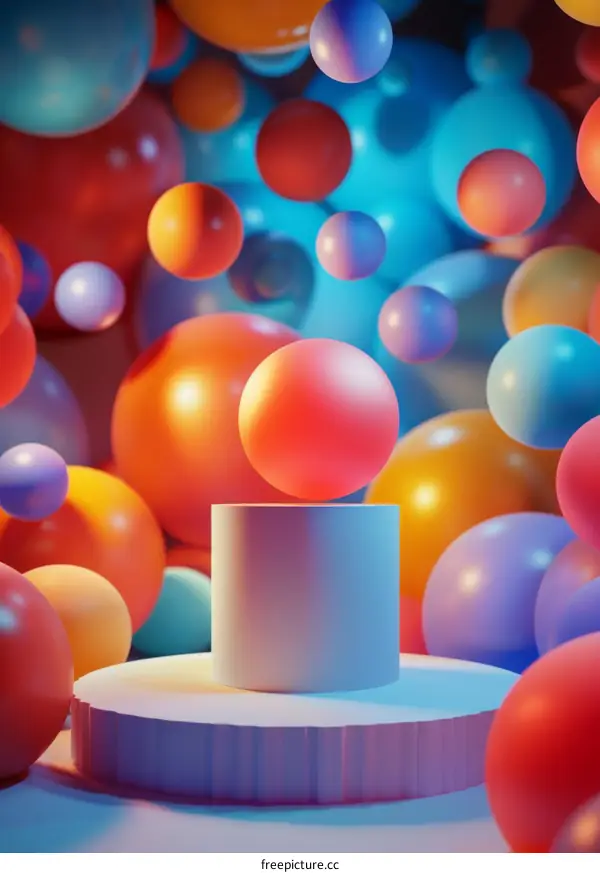 Colorful Abstract Geometric Shapes Display