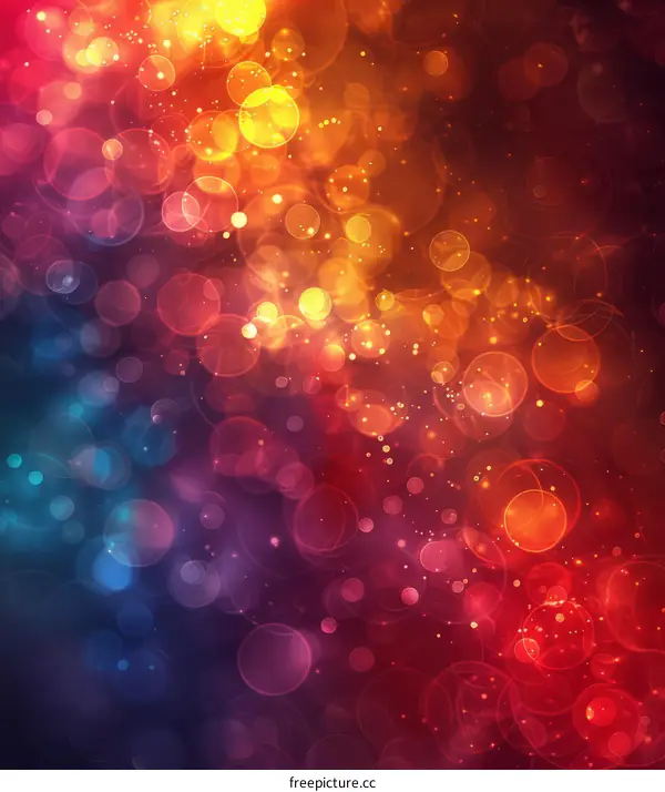 Colorful bokeh background with blue, purple, pink and orange