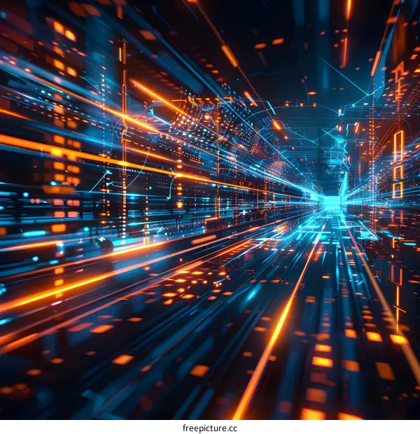 Abstract Technology Cityscape