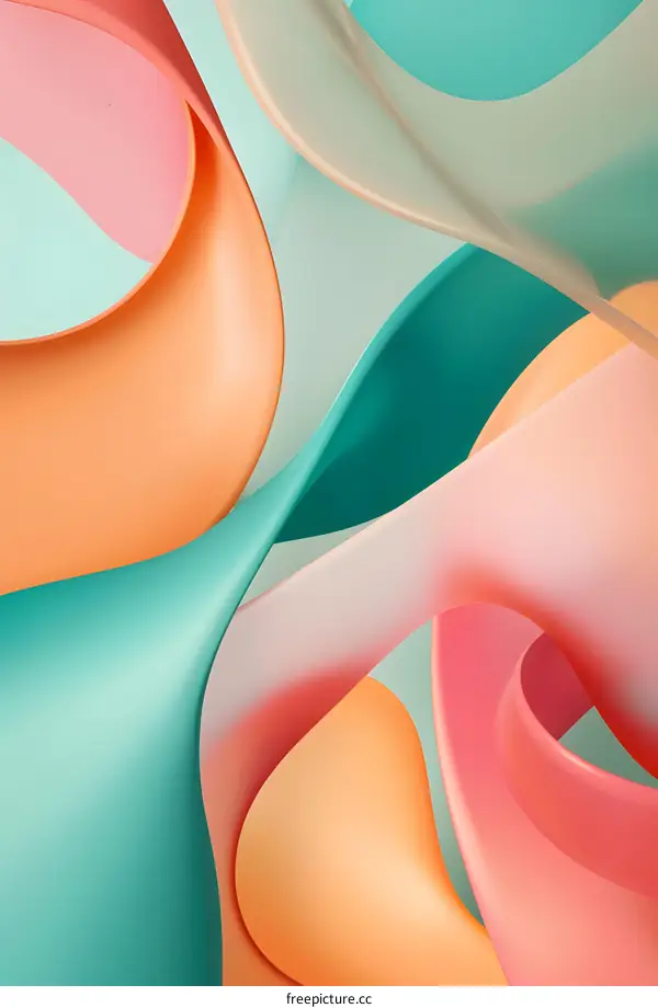 Abstract Background with Colorful Curved Shapes