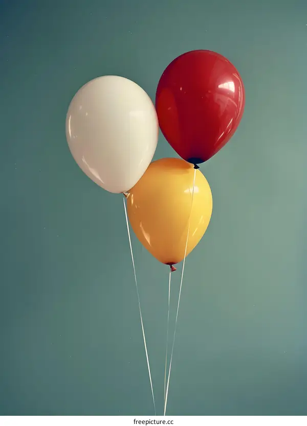 Three Balloons in a Teal Room