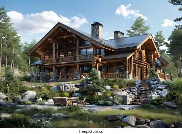 Luxury wooden house in the mountains