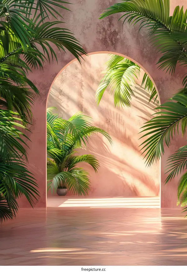 Tropical Interior Design with Archway