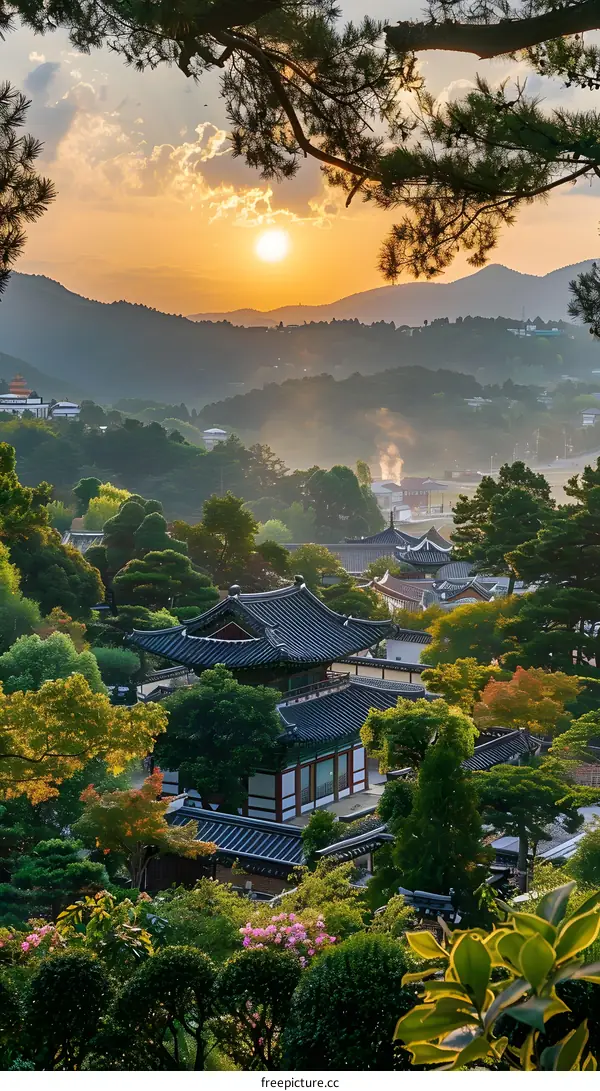 Golden Hour Over the Mountain Village