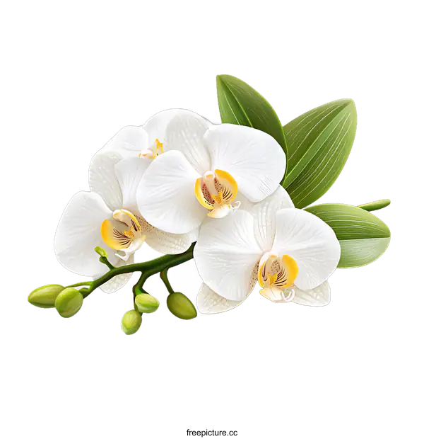 [Transparent Background PNG]Beautiful White Orchid Bouquet Illustration