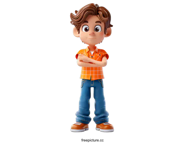 [Transparent Background PNG]Cheerful 3D cartoon boy character