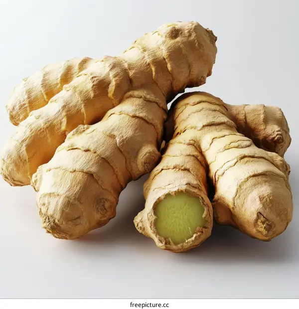 Fresh Ginger Roots Close-up