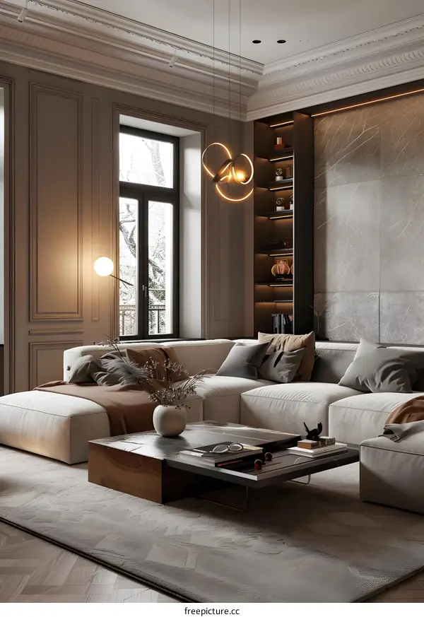 Modern minimalist style living room