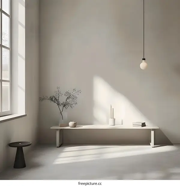 Minimalist Interior Design with Light and Shadows