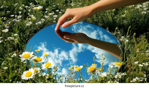 Reflective Sky and Meadow