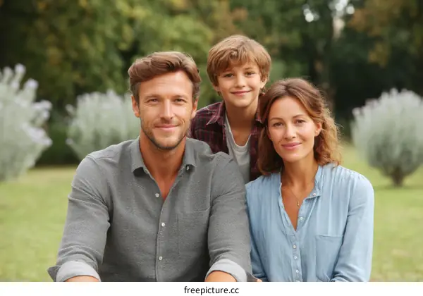 Happy Family Portrait in Park