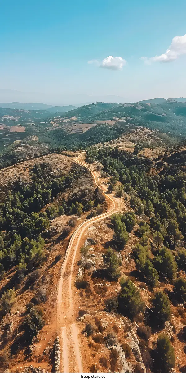 Winding Dirt Road Through Mountain Landscape